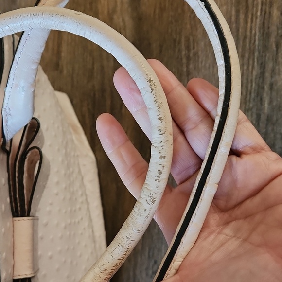 Kate Spade Pink Ostrich Large Tote Bag Purse with Bow Detail - Picture 9 of 13